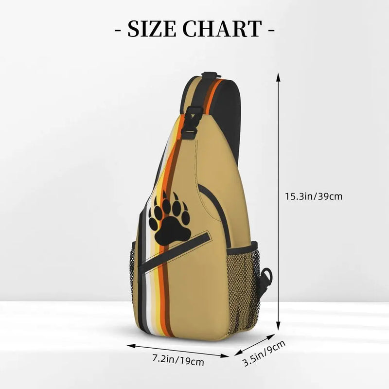 Bolsa tiracolo com bandeira LGBTQIAP+e pata de urso gay , beer bag, bolsa de ombro personalizada LGBT, mochila transversal de ombro para homens, mochila de viagem e caminhada