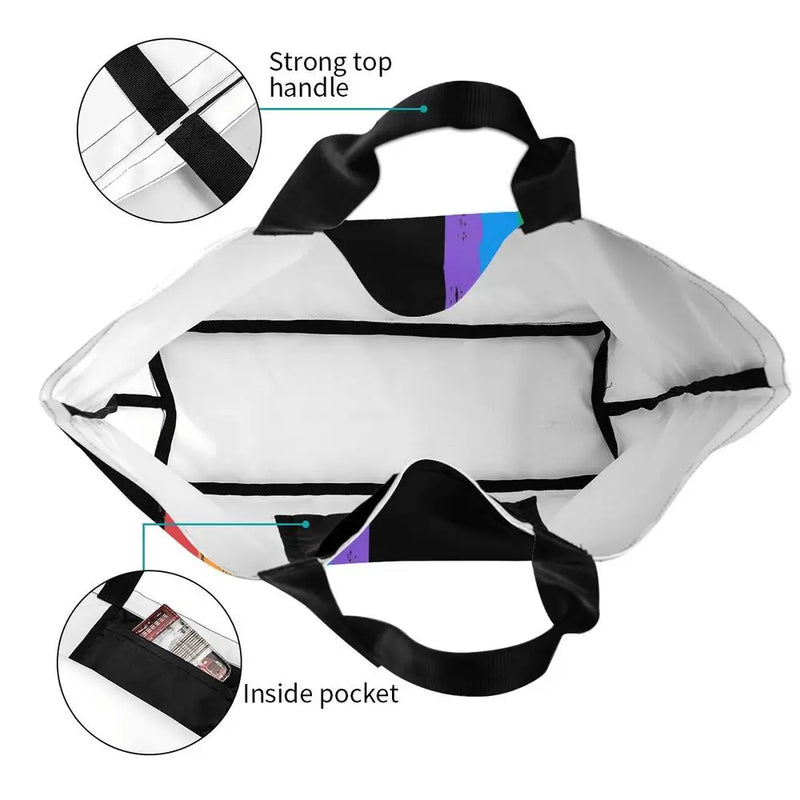 Bolsa bag Bandeira do Orgulho LGBT Progresso Bolsa de Compras Bolsa de Compras Feminina Bolsa de Ombro de Lona para Orgulho Gay Bolsas de Grande Capacidade bolsa grande LGBTQIAP+
