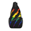 Bolsa tiracolo com bandeira LGBTQIAP+e pata de urso gay , beer bag, bolsa de ombro personalizada LGBT, mochila transversal de ombro para homens, mochila de viagem e caminhada