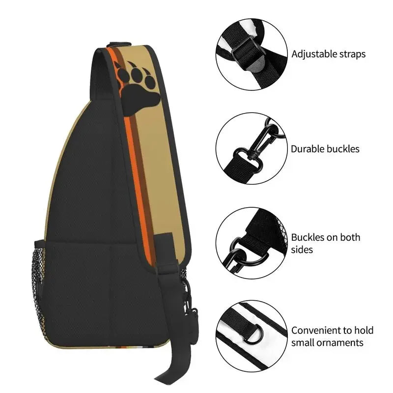 Bolsa tiracolo com bandeira LGBTQIAP+e pata de urso gay , beer bag, bolsa de ombro personalizada LGBT, mochila transversal de ombro para homens, mochila de viagem e caminhada