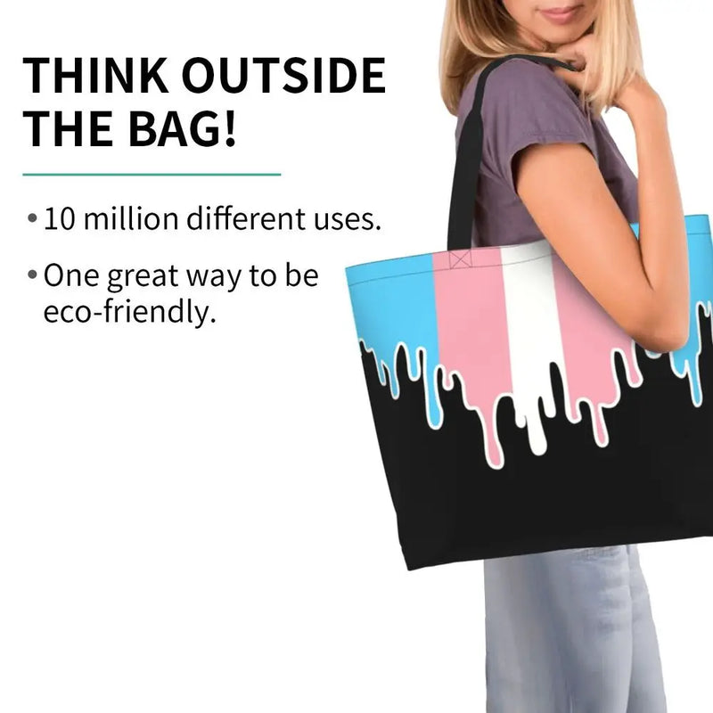 Bolsa bag Bandeira do Orgulho LGBT Progresso Bolsa de Compras Bolsa de Compras Feminina Bolsa de Ombro de Lona para Orgulho Gay Bolsas de Grande Capacidade bolsa grande LGBTQIAP+