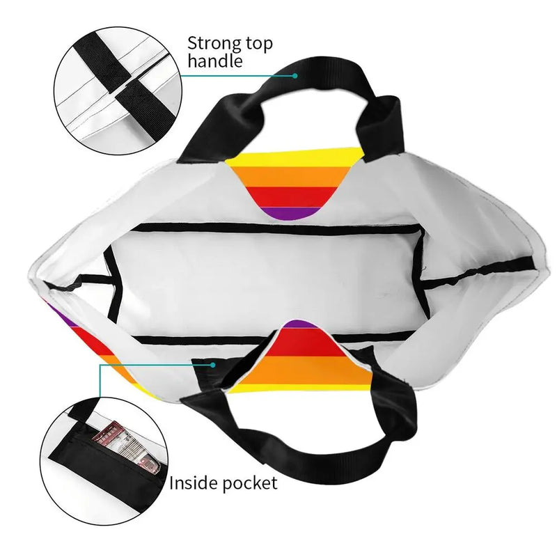 Bolsa bag Bandeira do Orgulho LGBT Progresso Bolsa de Compras Bolsa de Compras Feminina Bolsa de Ombro de Lona para Orgulho Gay Bolsas de Grande Capacidade bolsa grande LGBTQIAP+
