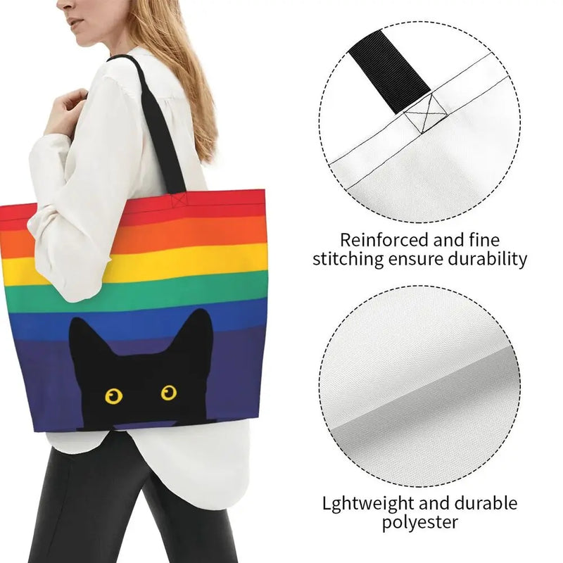 Bolsa bag Bandeira do Orgulho LGBT Progresso Bolsa de Compras Bolsa de Compras Feminina Bolsa de Ombro de Lona para Orgulho Gay Bolsas de Grande Capacidade bolsa grande LGBTQIAP+