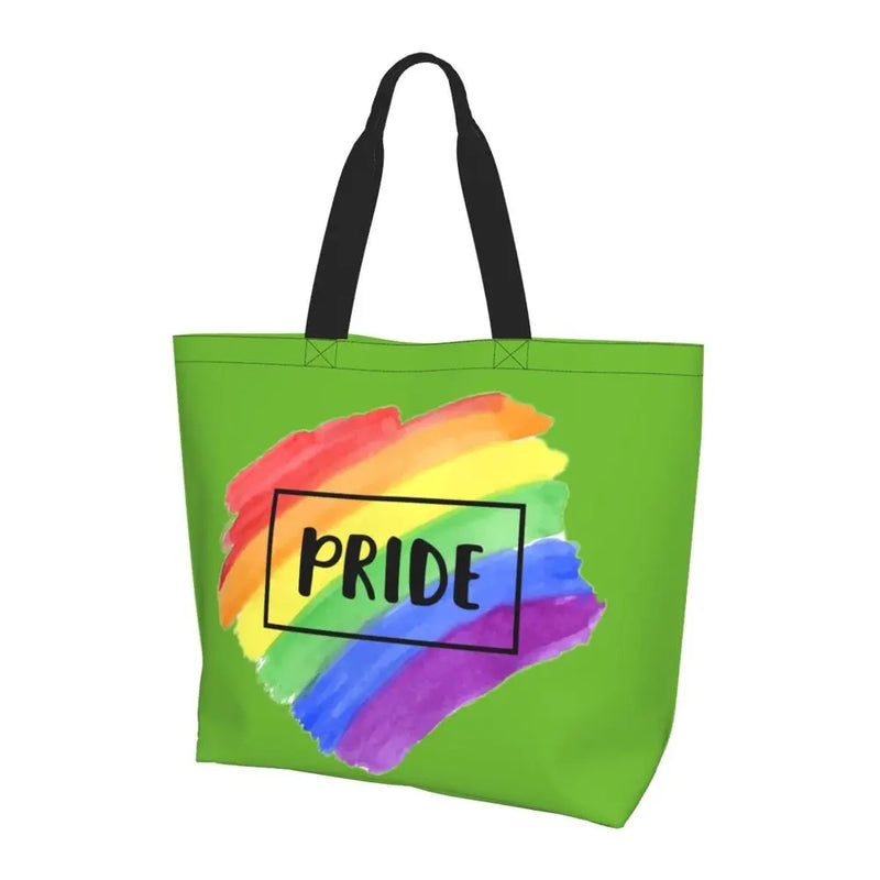 Bolsa bag Bandeira do Orgulho LGBT Progresso Bolsa de Compras Bolsa de Compras Feminina Bolsa de Ombro de Lona para Orgulho Gay Bolsas de Grande Capacidade bolsa grande LGBTQIAP+
