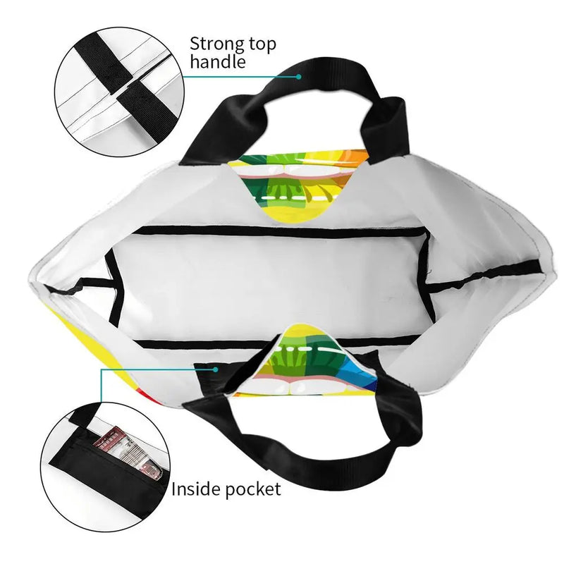 Bolsa bag Bandeira do Orgulho LGBT Progresso Bolsa de Compras Bolsa de Compras Feminina Bolsa de Ombro de Lona para Orgulho Gay Bolsas de Grande Capacidade bolsa grande LGBTQIAP+