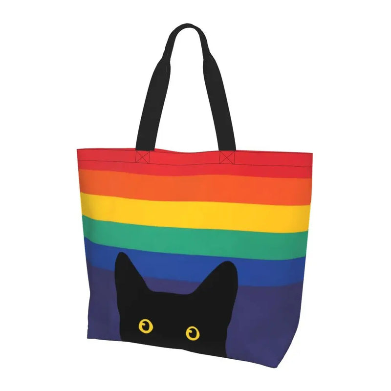 Bolsa bag Bandeira do Orgulho LGBT Progresso Bolsa de Compras Bolsa de Compras Feminina Bolsa de Ombro de Lona para Orgulho Gay Bolsas de Grande Capacidade bolsa grande LGBTQIAP+