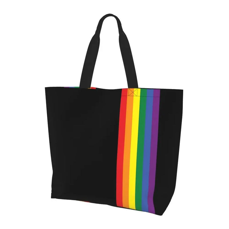 Bolsa bag Bandeira do Orgulho LGBT Progresso Bolsa de Compras Bolsa de Compras Feminina Bolsa de Ombro de Lona para Orgulho Gay Bolsas de Grande Capacidade bolsa grande LGBTQIAP+