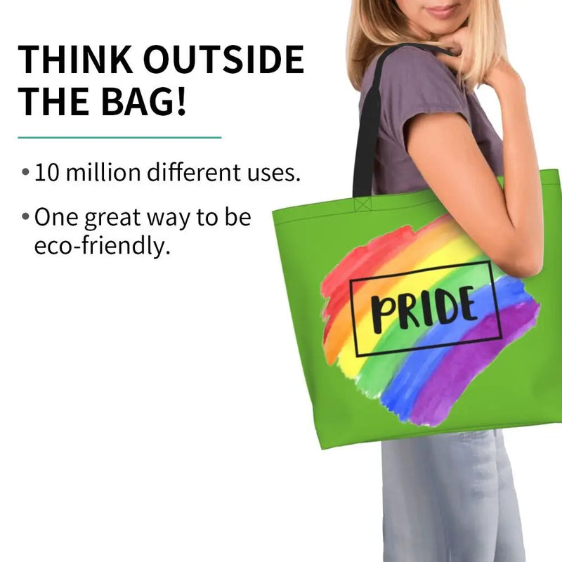 Bolsa bag Bandeira do Orgulho LGBT Progresso Bolsa de Compras Bolsa de Compras Feminina Bolsa de Ombro de Lona para Orgulho Gay Bolsas de Grande Capacidade bolsa grande LGBTQIAP+