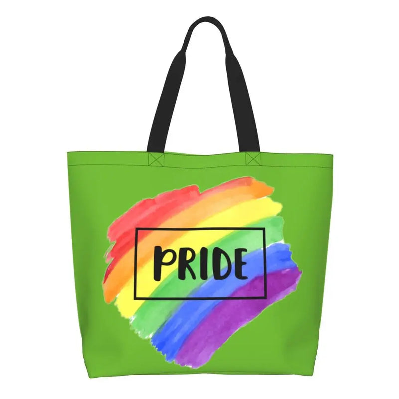 Bolsa bag Bandeira do Orgulho LGBT Progresso Bolsa de Compras Bolsa de Compras Feminina Bolsa de Ombro de Lona para Orgulho Gay Bolsas de Grande Capacidade bolsa grande LGBTQIAP+