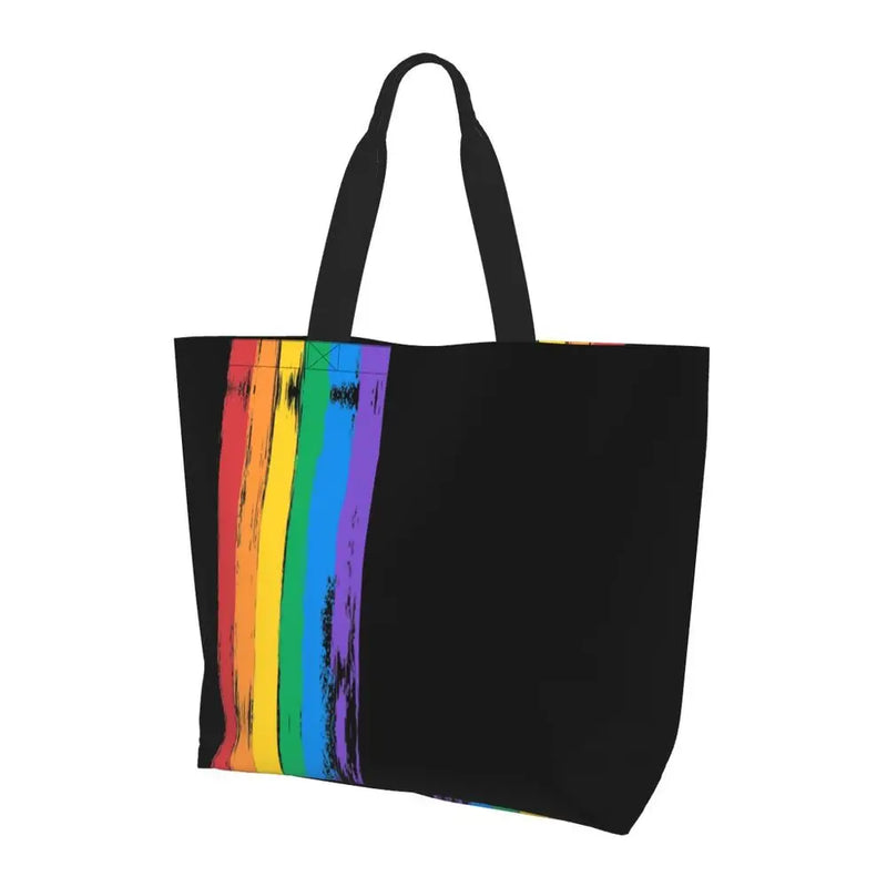 Bolsa bag Bandeira do Orgulho LGBT Progresso Bolsa de Compras Bolsa de Compras Feminina Bolsa de Ombro de Lona para Orgulho Gay Bolsas de Grande Capacidade bolsa grande LGBTQIAP+