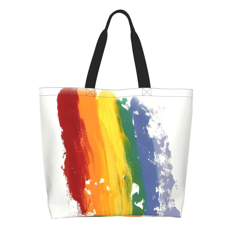 Bolsa bag Bandeira do Orgulho LGBT Progresso Bolsa de Compras Bolsa de Compras Feminina Bolsa de Ombro de Lona para Orgulho Gay Bolsas de Grande Capacidade bolsa grande LGBTQIAP+