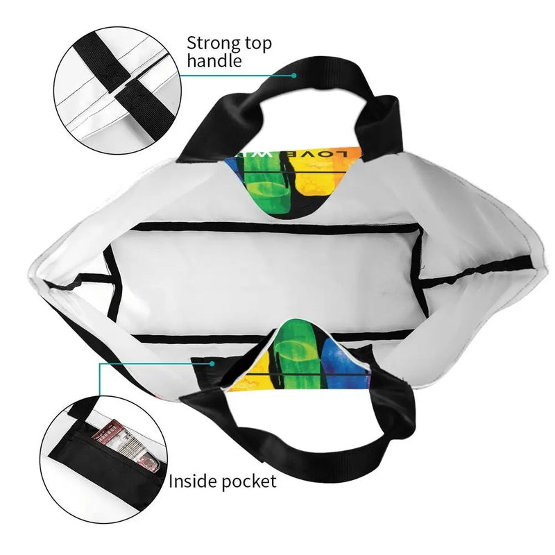 Bolsa bag Bandeira do Orgulho LGBT Progresso Bolsa de Compras Bolsa de Compras Feminina Bolsa de Ombro de Lona para Orgulho Gay Bolsas de Grande Capacidade bolsa grande LGBTQIAP+