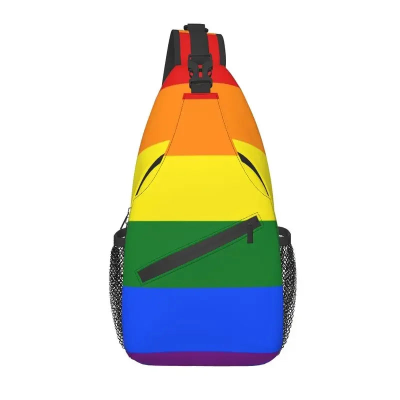 Bolsa tiracolo com bandeira LGBTQIAP+e pata de urso gay , beer bag, bolsa de ombro personalizada LGBT, mochila transversal de ombro para homens, mochila de viagem e caminhada
