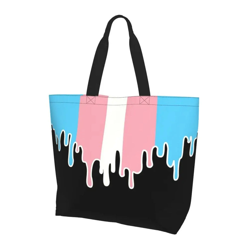 Bolsa bag Bandeira do Orgulho LGBT Progresso Bolsa de Compras Bolsa de Compras Feminina Bolsa de Ombro de Lona para Orgulho Gay Bolsas de Grande Capacidade bolsa grande LGBTQIAP+