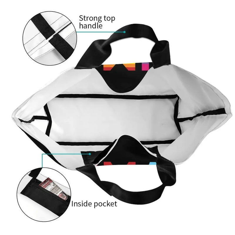 Bolsa bag Bandeira do Orgulho LGBT Progresso Bolsa de Compras Bolsa de Compras Feminina Bolsa de Ombro de Lona para Orgulho Gay Bolsas de Grande Capacidade bolsa grande LGBTQIAP+