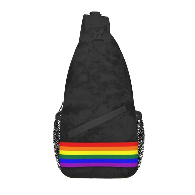 Bolsa tiracolo com bandeira LGBTQIAP+e pata de urso gay , beer bag, bolsa de ombro personalizada LGBT, mochila transversal de ombro para homens, mochila de viagem e caminhada
