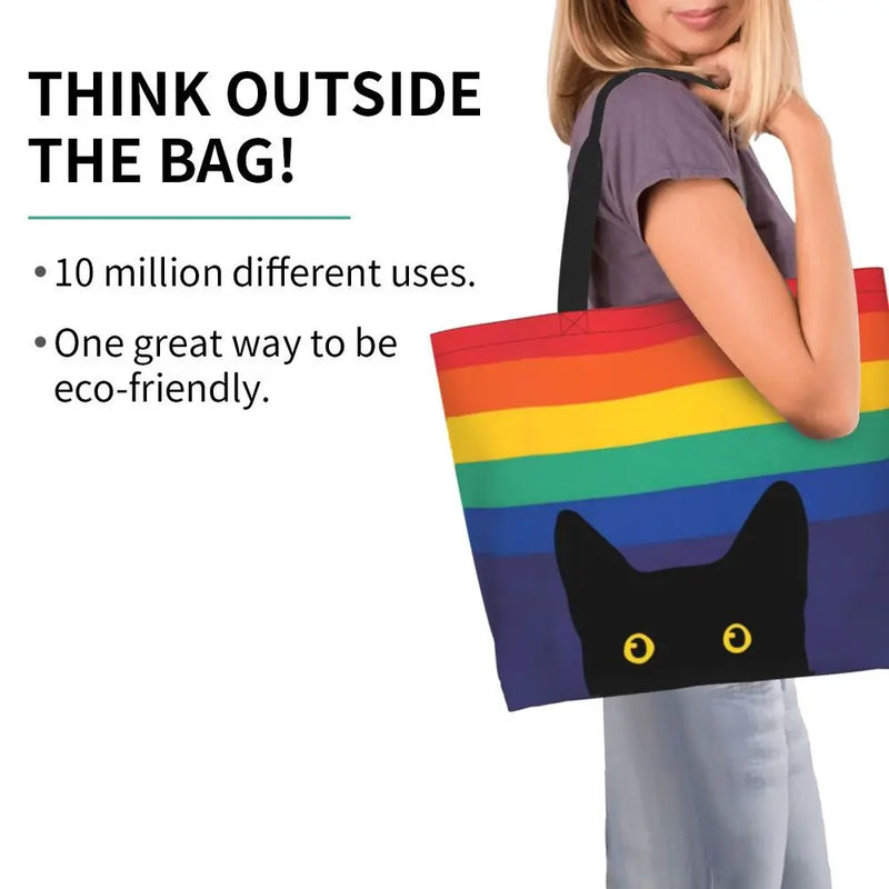Bolsa bag Bandeira do Orgulho LGBT Progresso Bolsa de Compras Bolsa de Compras Feminina Bolsa de Ombro de Lona para Orgulho Gay Bolsas de Grande Capacidade bolsa grande LGBTQIAP+
