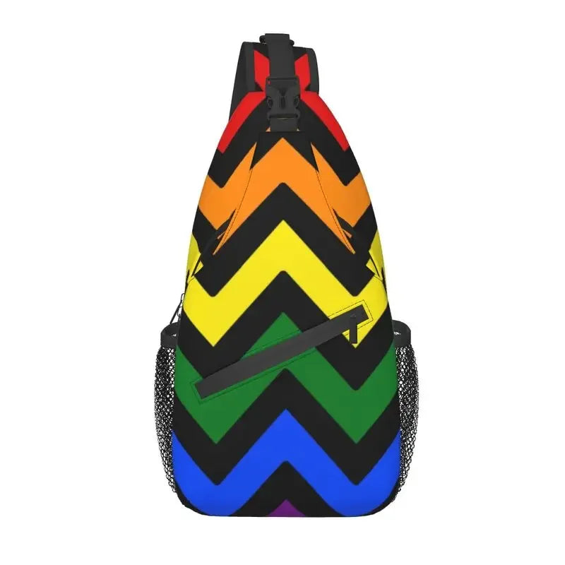 Bolsa tiracolo com bandeira LGBTQIAP+e pata de urso gay , beer bag, bolsa de ombro personalizada LGBT, mochila transversal de ombro para homens, mochila de viagem e caminhada