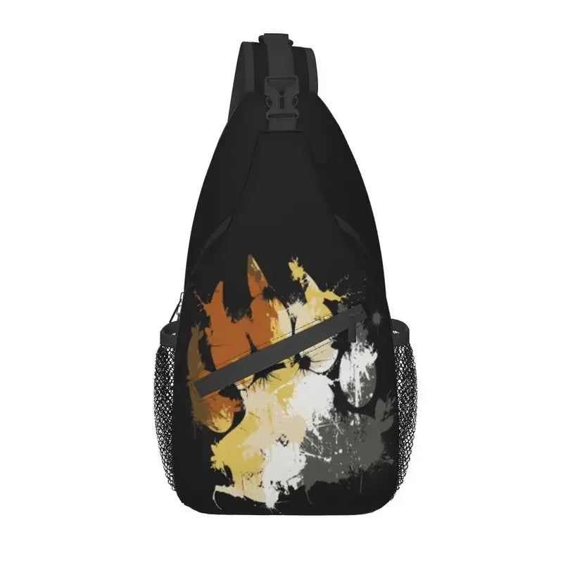 Bolsa tiracolo com bandeira LGBTQIAP+e pata de urso gay , beer bag, bolsa de ombro personalizada LGBT, mochila transversal de ombro para homens, mochila de viagem e caminhada