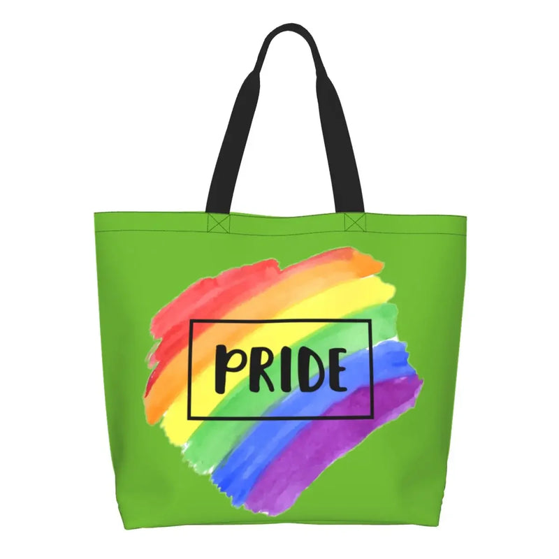 Bolsa bag Bandeira do Orgulho LGBT Progresso Bolsa de Compras Bolsa de Compras Feminina Bolsa de Ombro de Lona para Orgulho Gay Bolsas de Grande Capacidade bolsa grande LGBTQIAP+