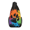 Bolsa tiracolo com bandeira LGBTQIAP+e pata de urso gay , beer bag, bolsa de ombro personalizada LGBT, mochila transversal de ombro para homens, mochila de viagem e caminhada