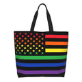 Bolsa bag Bandeira do Orgulho LGBT Progresso Bolsa de Compras Bolsa de Compras Feminina Bolsa de Ombro de Lona para Orgulho Gay Bolsas de Grande Capacidade bolsa grande LGBTQIAP+