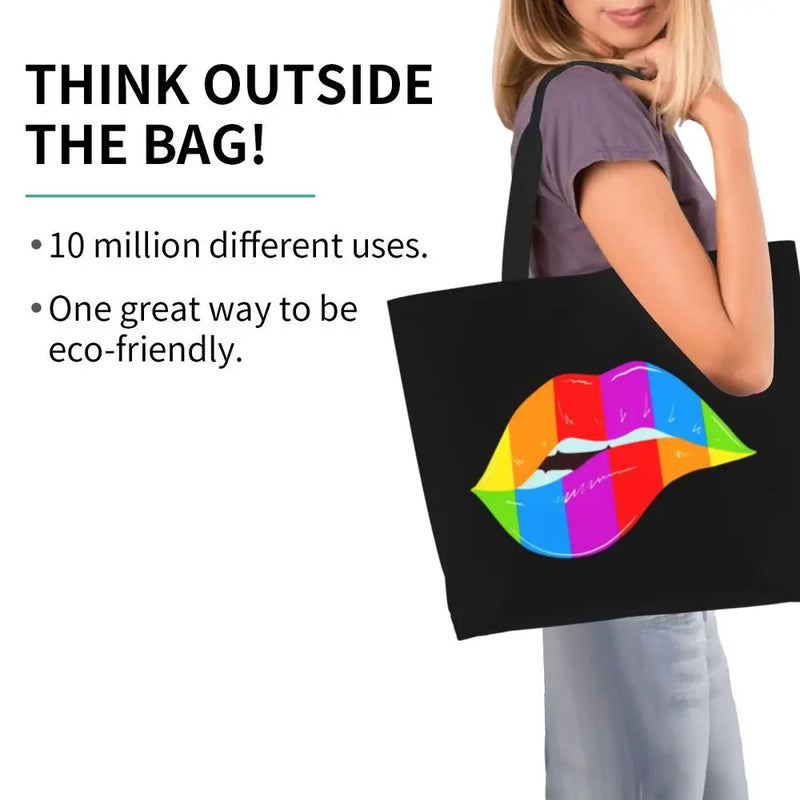 Bolsa bag Bandeira do Orgulho LGBT Progresso Bolsa de Compras Bolsa de Compras Feminina Bolsa de Ombro de Lona para Orgulho Gay Bolsas de Grande Capacidade bolsa grande LGBTQIAP+
