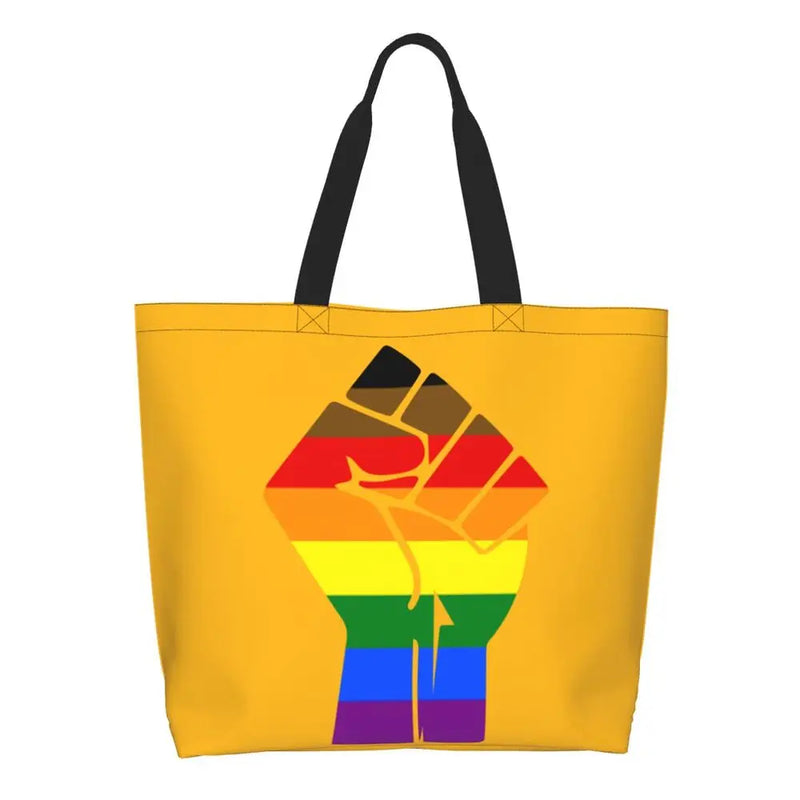 Bolsa bag Bandeira do Orgulho LGBT Progresso Bolsa de Compras Bolsa de Compras Feminina Bolsa de Ombro de Lona para Orgulho Gay Bolsas de Grande Capacidade bolsa grande LGBTQIAP+