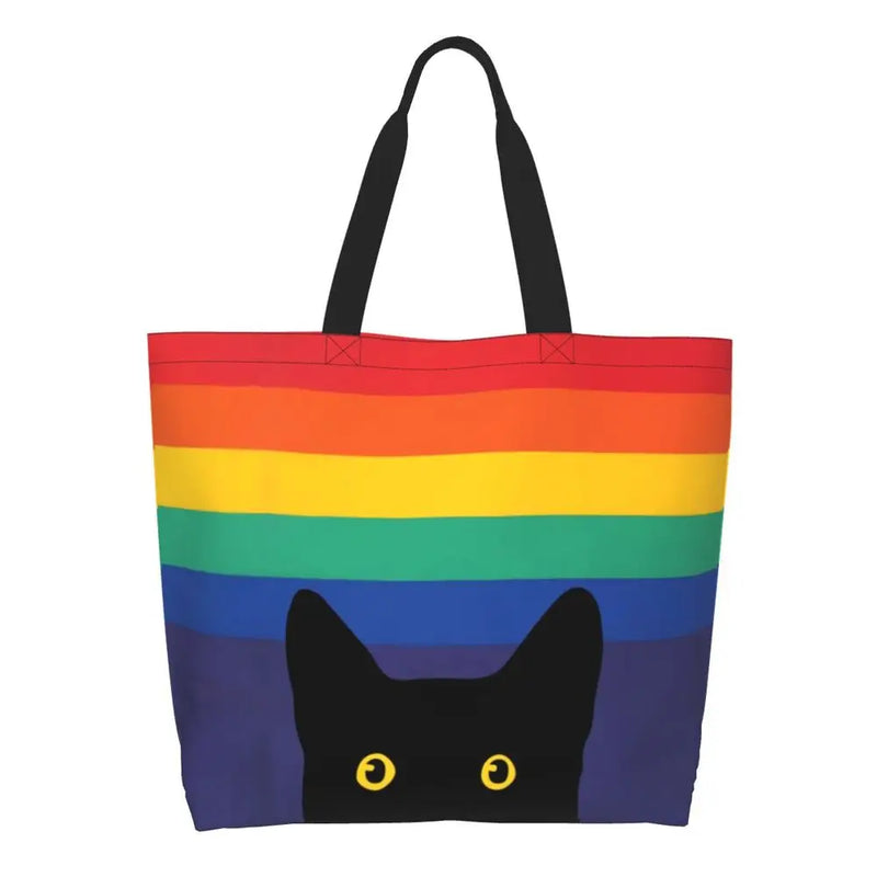 Bolsa bag Bandeira do Orgulho LGBT Progresso Bolsa de Compras Bolsa de Compras Feminina Bolsa de Ombro de Lona para Orgulho Gay Bolsas de Grande Capacidade bolsa grande LGBTQIAP+