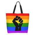 Bolsa bag Bandeira do Orgulho LGBT Progresso Bolsa de Compras Bolsa de Compras Feminina Bolsa de Ombro de Lona para Orgulho Gay Bolsas de Grande Capacidade bolsa grande LGBTQIAP+