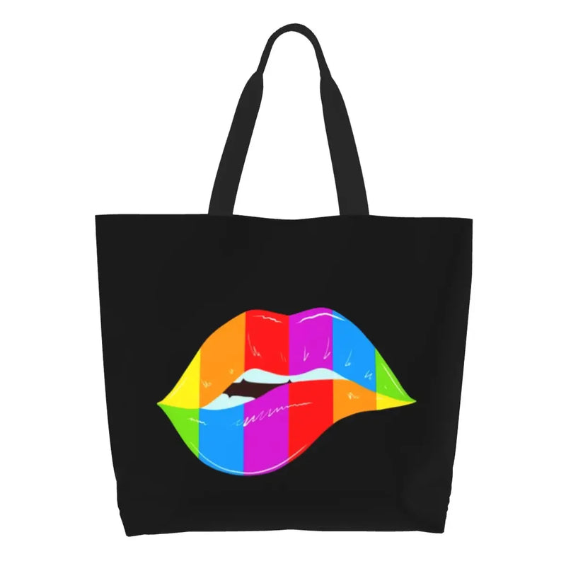 Bolsa bag Bandeira do Orgulho LGBT Progresso Bolsa de Compras Bolsa de Compras Feminina Bolsa de Ombro de Lona para Orgulho Gay Bolsas de Grande Capacidade bolsa grande LGBTQIAP+