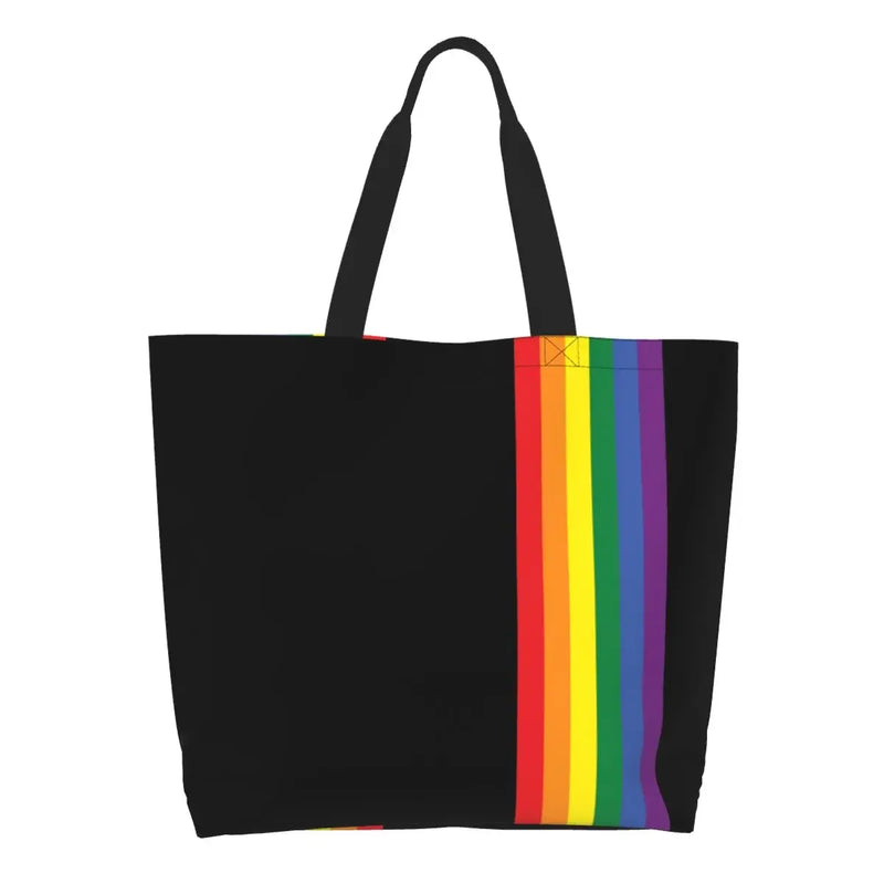 Bolsa bag Bandeira do Orgulho LGBT Progresso Bolsa de Compras Bolsa de Compras Feminina Bolsa de Ombro de Lona para Orgulho Gay Bolsas de Grande Capacidade bolsa grande LGBTQIAP+