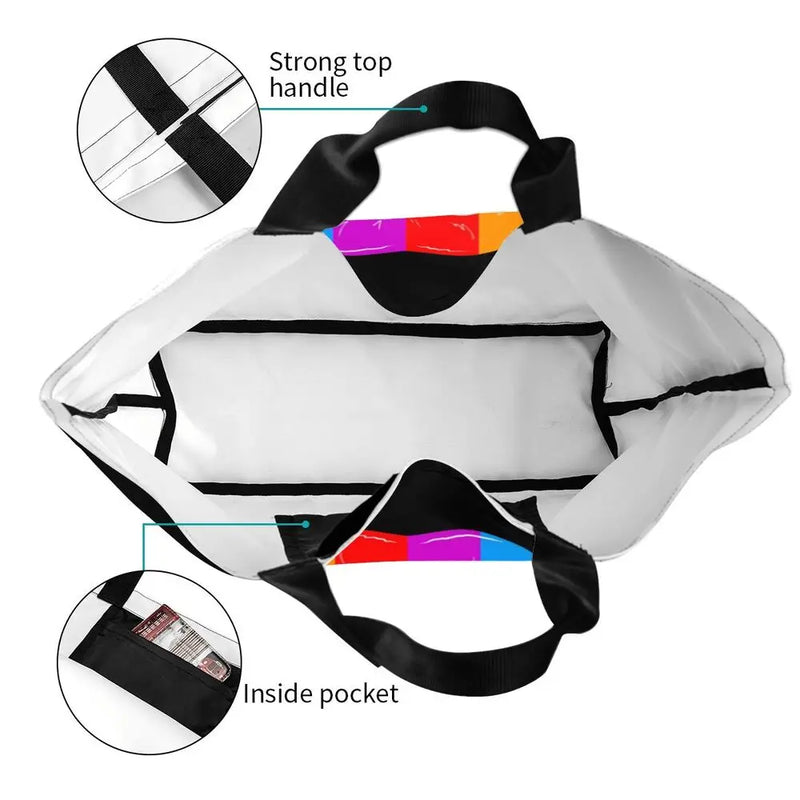 Bolsa bag Bandeira do Orgulho LGBT Progresso Bolsa de Compras Bolsa de Compras Feminina Bolsa de Ombro de Lona para Orgulho Gay Bolsas de Grande Capacidade bolsa grande LGBTQIAP+