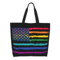 Bolsa bag Bandeira do Orgulho LGBT Progresso Bolsa de Compras Bolsa de Compras Feminina Bolsa de Ombro de Lona para Orgulho Gay Bolsas de Grande Capacidade bolsa grande LGBTQIAP+