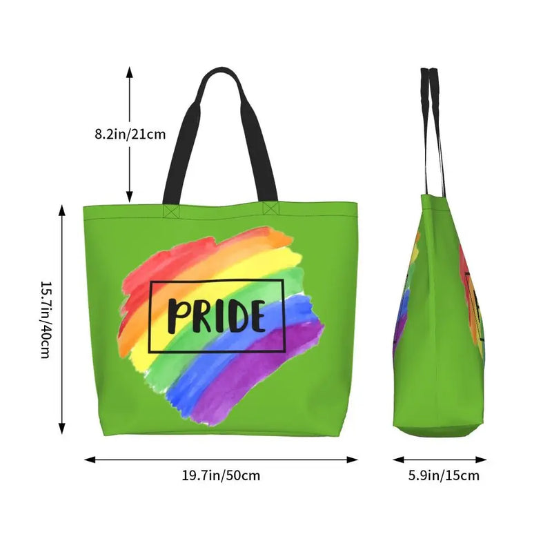 Bolsa bag Bandeira do Orgulho LGBT Progresso Bolsa de Compras Bolsa de Compras Feminina Bolsa de Ombro de Lona para Orgulho Gay Bolsas de Grande Capacidade bolsa grande LGBTQIAP+