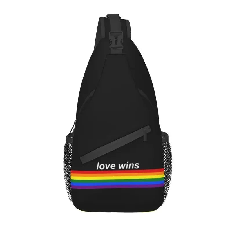 Bolsa tiracolo com bandeira LGBTQIAP+e pata de urso gay , beer bag, bolsa de ombro personalizada LGBT, mochila transversal de ombro para homens, mochila de viagem e caminhada